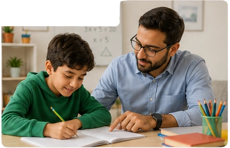 One-to-one tutoring at Rising Steps Academy